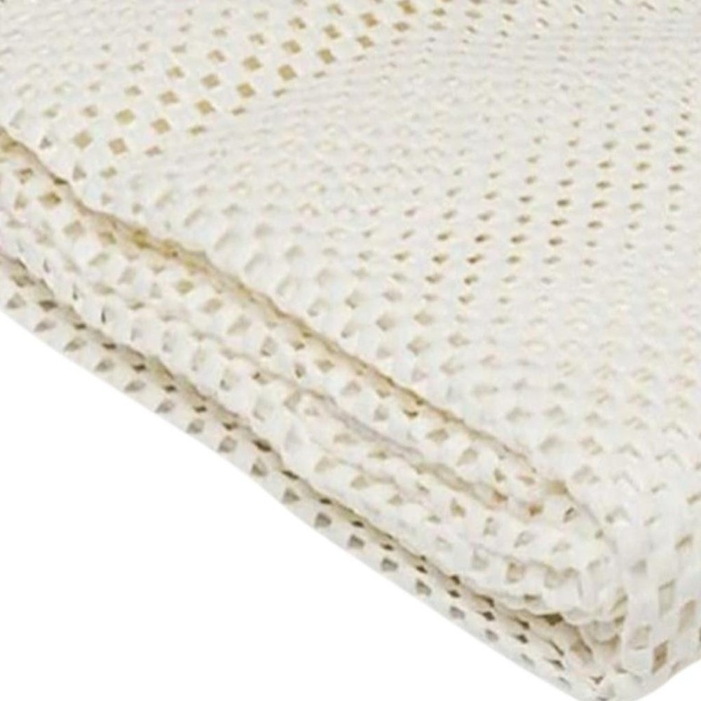 2' x 8' Ivory Striped Weave Non Slip Rug Pad