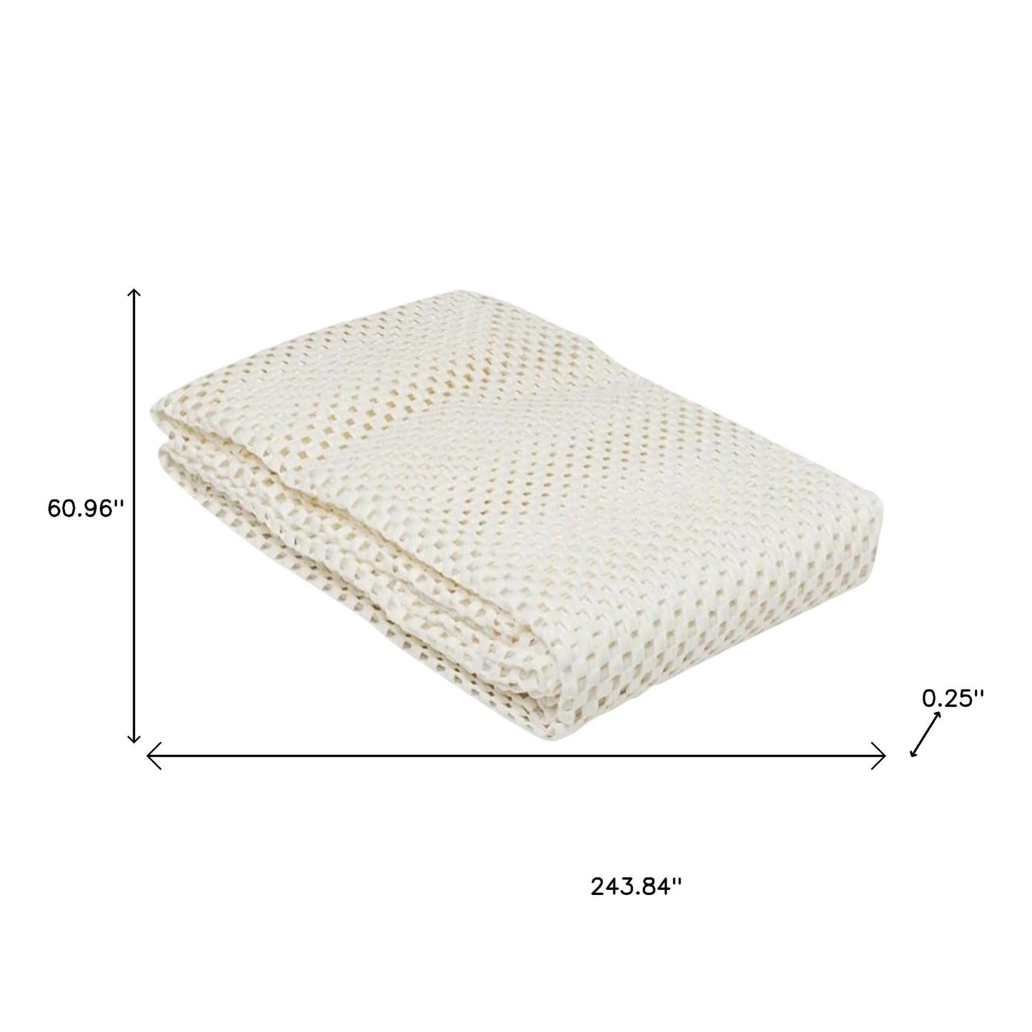 8' x 10' Ivory Striped Weave Non Slip Rug Pad