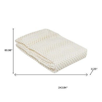 6' x 9' Ivory Striped Weave Non Slip Rug Pad