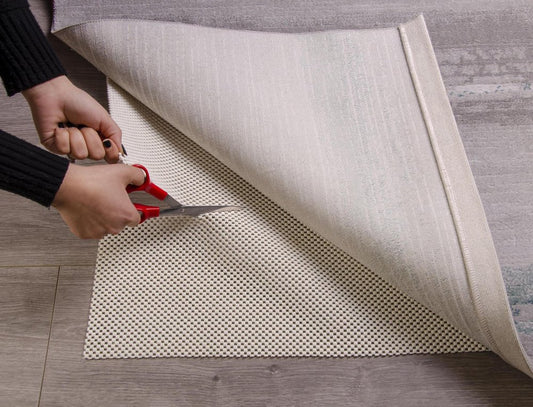 2' x 8' Ivory Striped Weave Non Slip Rug Pad