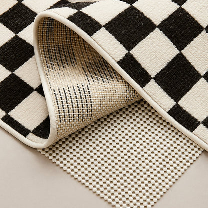 6' x 9' Ivory Striped Weave Non Slip Rug Pad