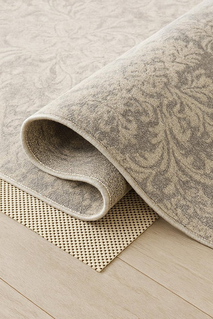 2' x 8' Ivory Striped Weave Non Slip Rug Pad