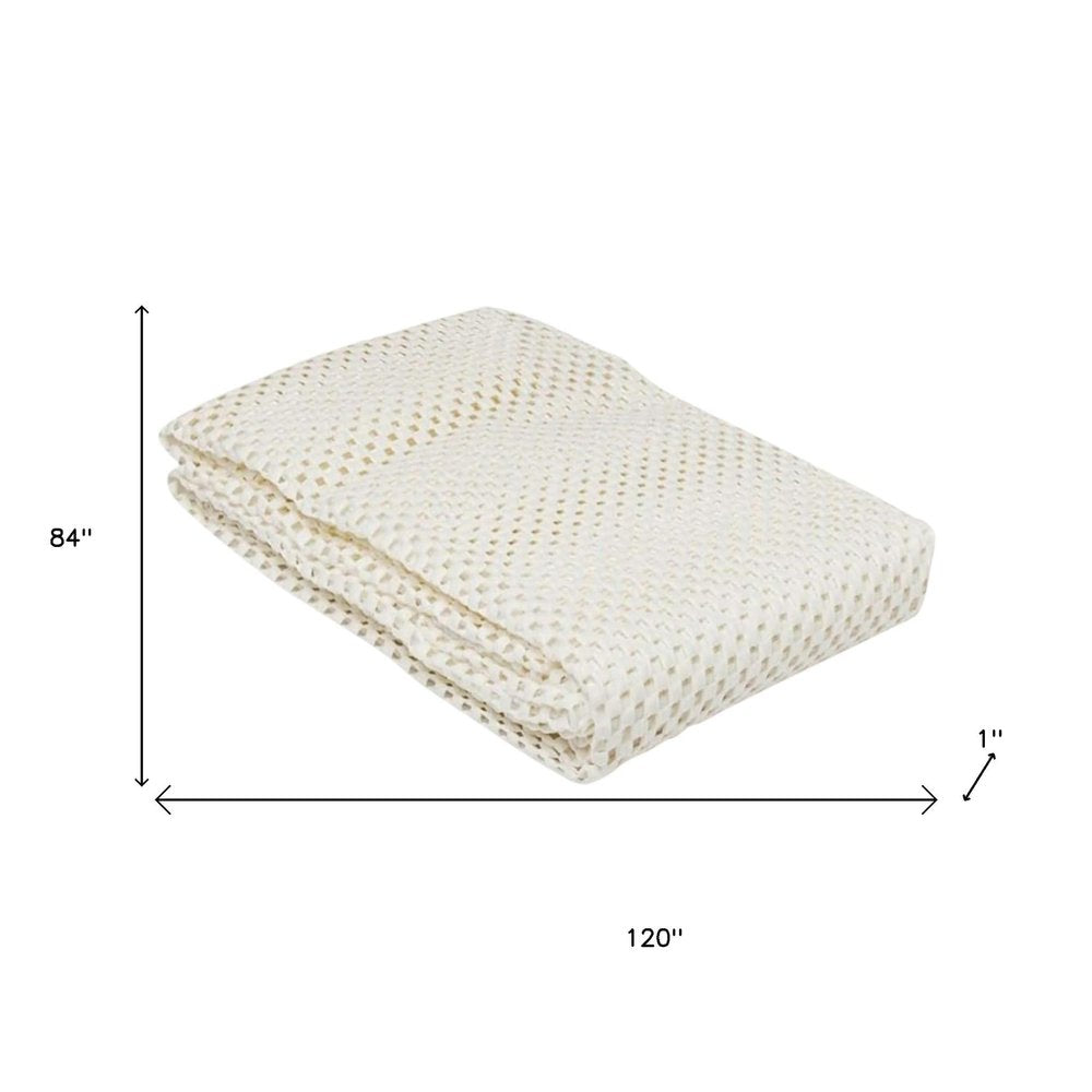 6' x 9' Ivory Striped Weave Non Slip Rug Pad