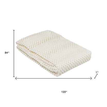 8' x 10' Ivory Striped Weave Non Slip Rug Pad