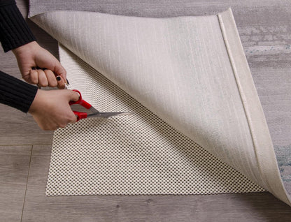 6' x 9' Ivory Striped Weave Non Slip Rug Pad