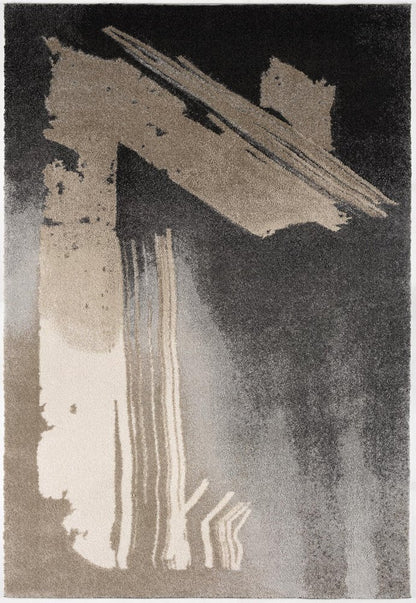 5' X 7' Gray Abstract Power Loom Area Rug