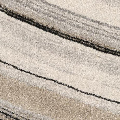 7' X 10' Cream and Tan Abstract Marble Area Rug