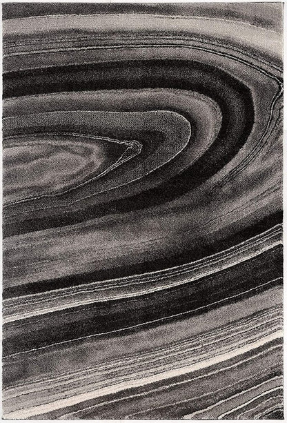 5' X 8' Dark Gray Abstract Illusional Area Rug