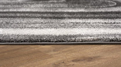 5' X 8' Dark Gray Abstract Illusional Area Rug