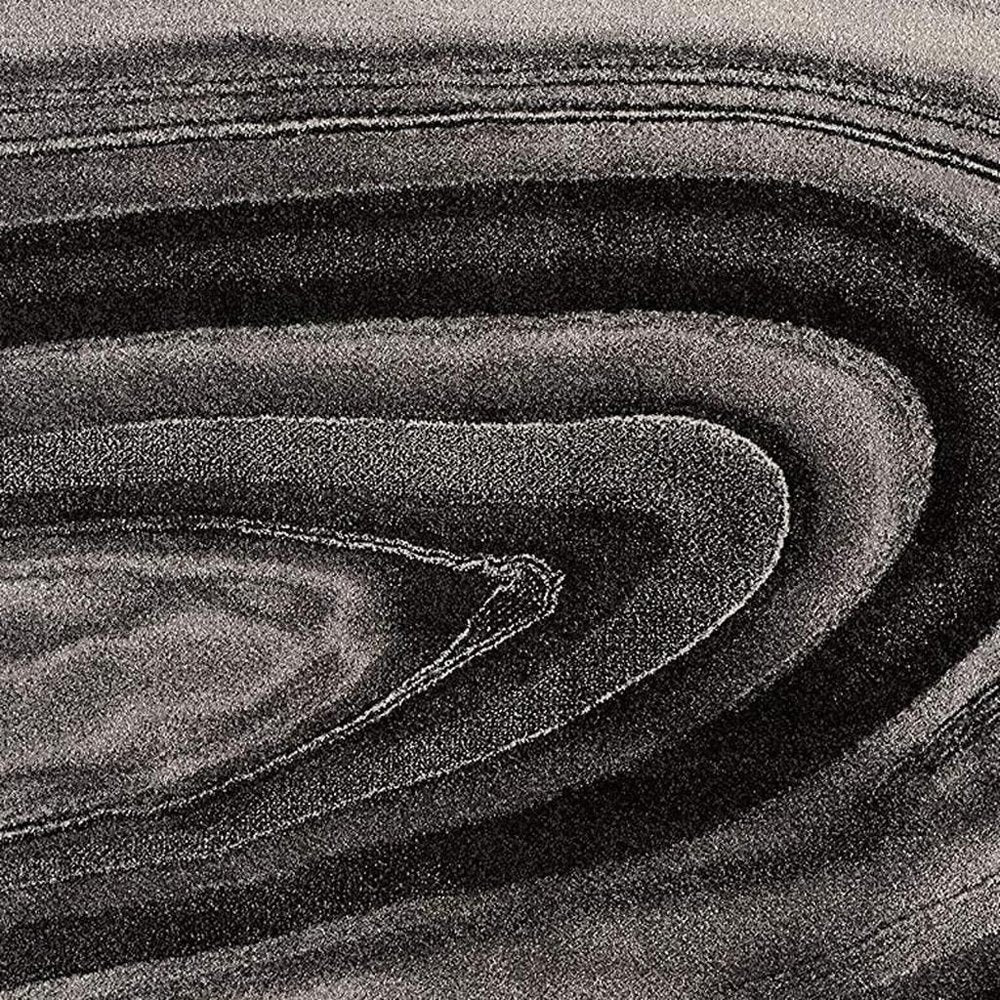 5' X 8' Dark Gray Abstract Illusional Area Rug