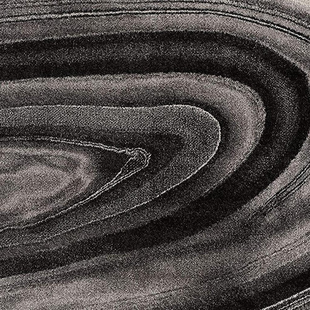5' X 8' Dark Gray Abstract Illusional Area Rug