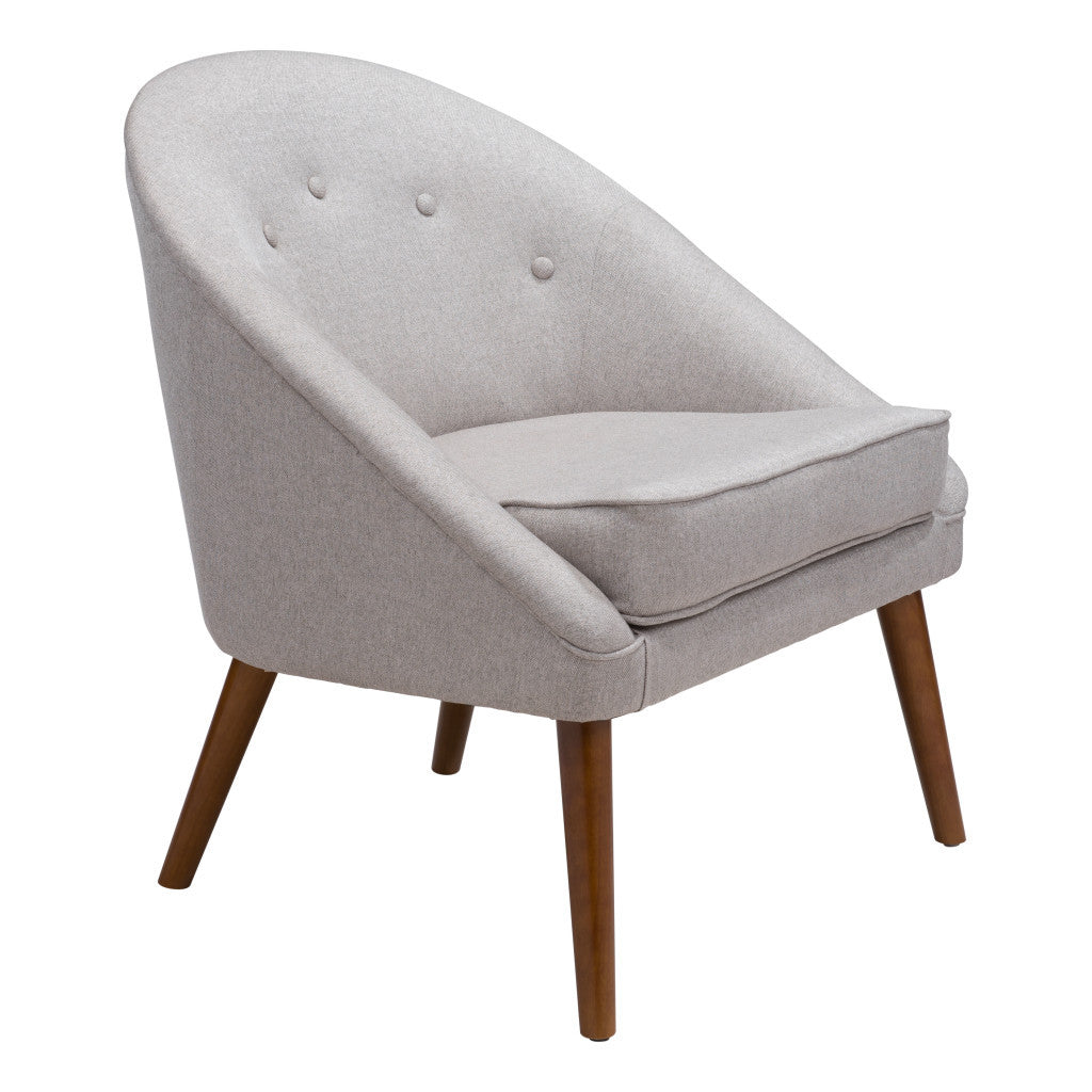 Light Gray Wooden Deep Chair