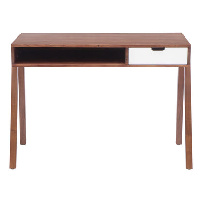 46" Brown Solid Wood Writing Desk