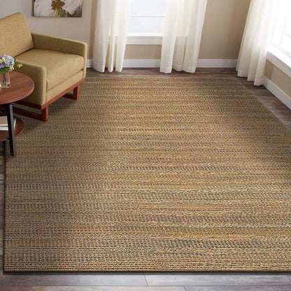 5' X 8' Brown Braided Jute Area Rug