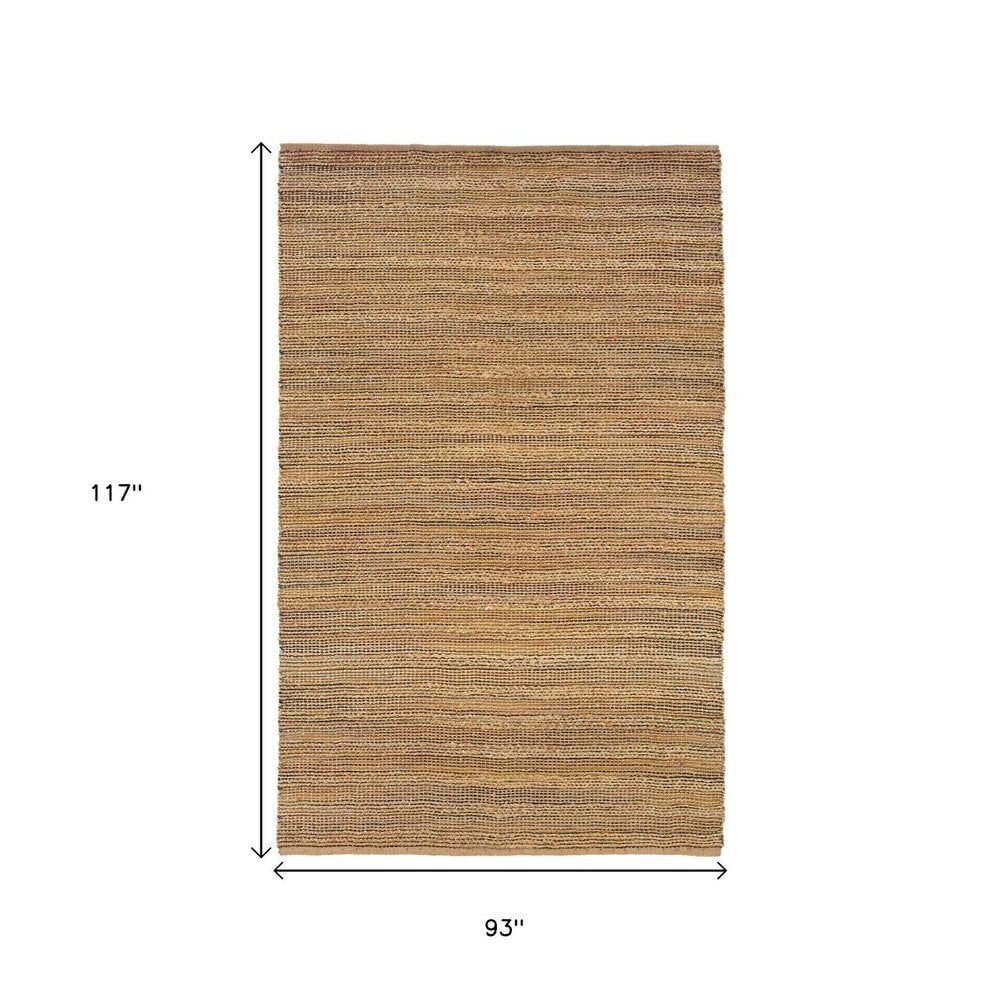 5' X 8' Brown Braided Jute Area Rug