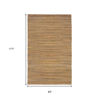 5' X 8' Brown Braided Jute Area Rug