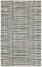 5' X 8' Blue and Ivory Hand Woven Area Rug
