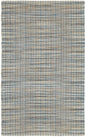 5' X 8' Blue and Ivory Hand Woven Area Rug