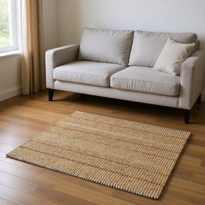 5' X 8' Natural Jute Hand Woven Area Rug