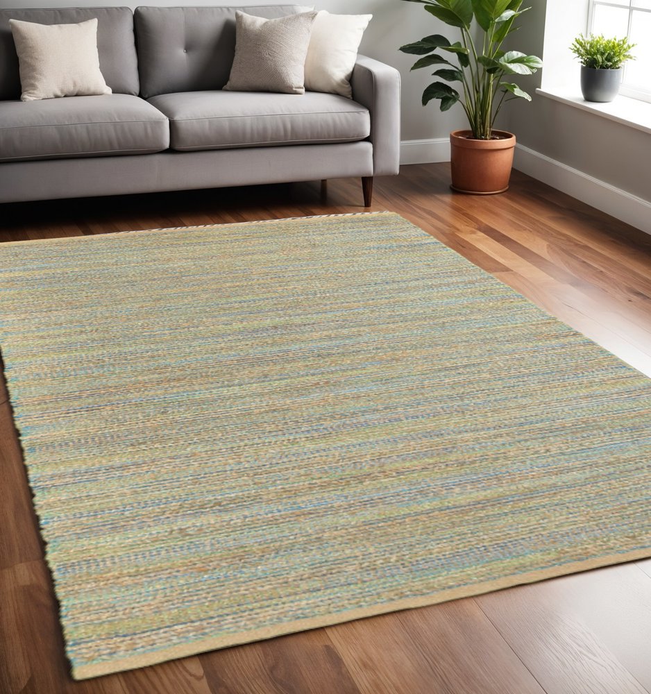 5' X 8' Multitoned Braided Jute Area Rug