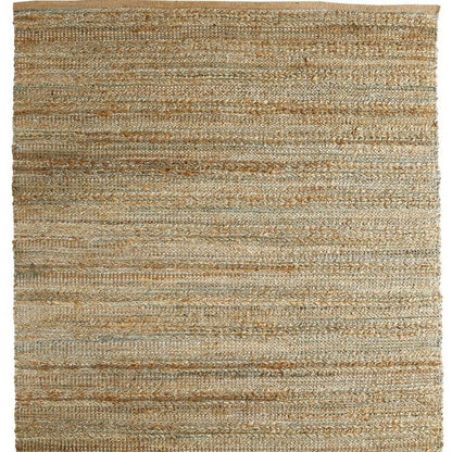 5' X 8' Teal and Natural Braided Jute Area Rug