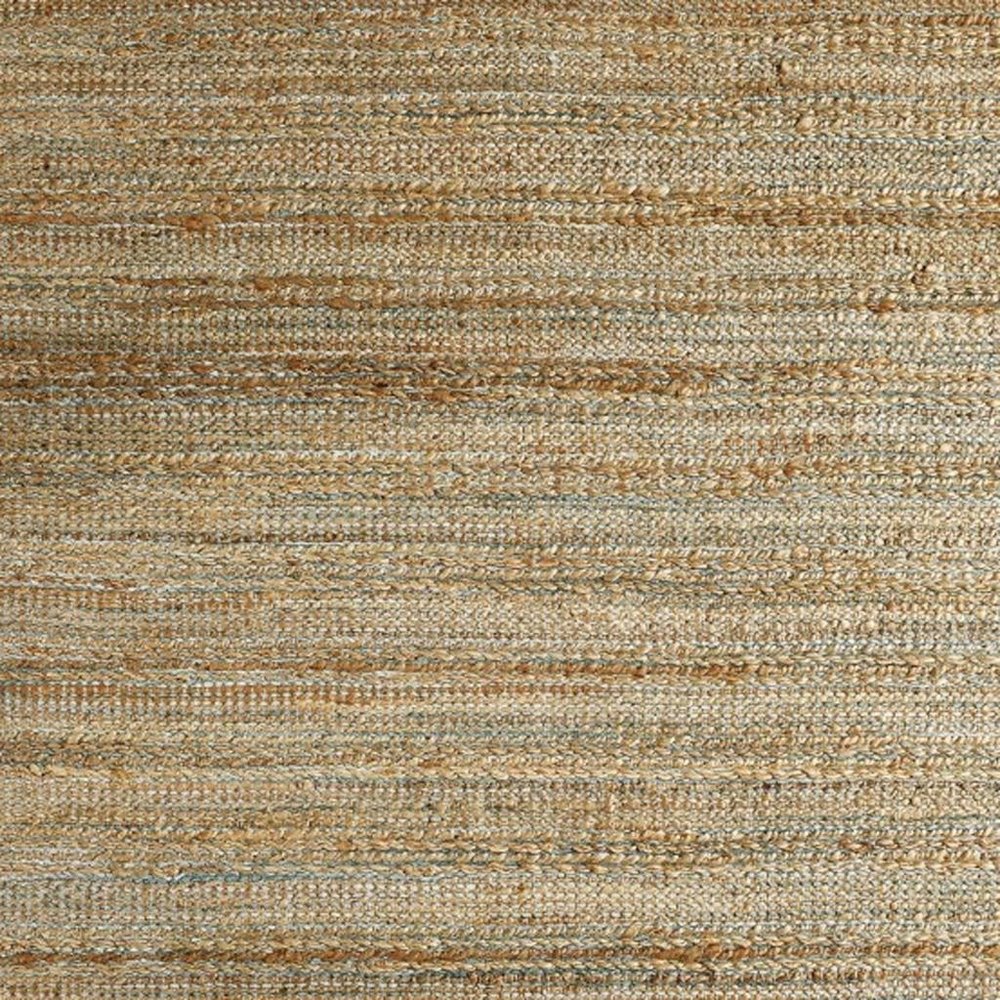 5' X 8' Teal and Natural Braided Jute Area Rug