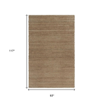 8' X 10' Natural Jute Hand Woven Area Rug