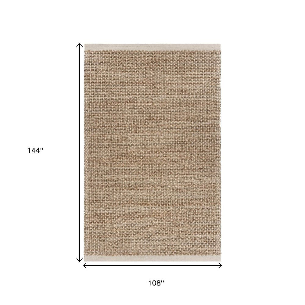 9' X 12' Tan Hand Loomed Area Rug