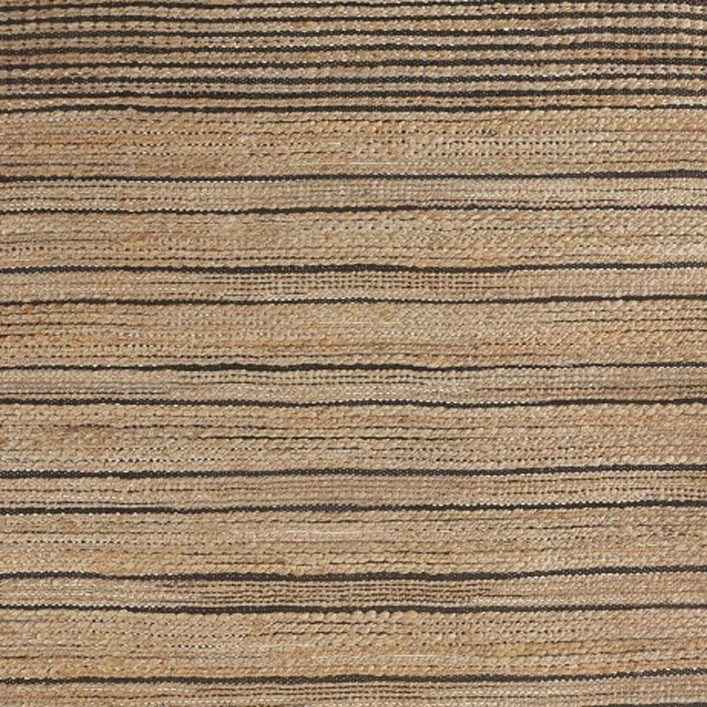 5' X 8' Tan And Black Jute Flatweave Handmade Area Rug