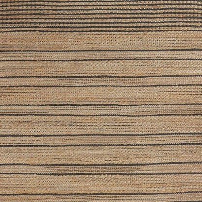 5' X 8' Tan And Black Jute Flatweave Handmade Area Rug
