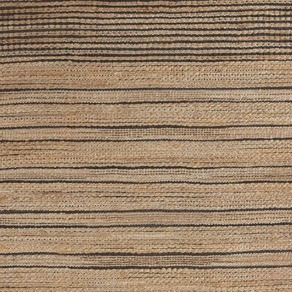 5' X 8' Tan And Black Jute Flatweave Handmade Area Rug