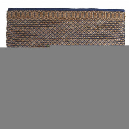 8' X 10' Tan and Blue Detailed Lattice Area Rug