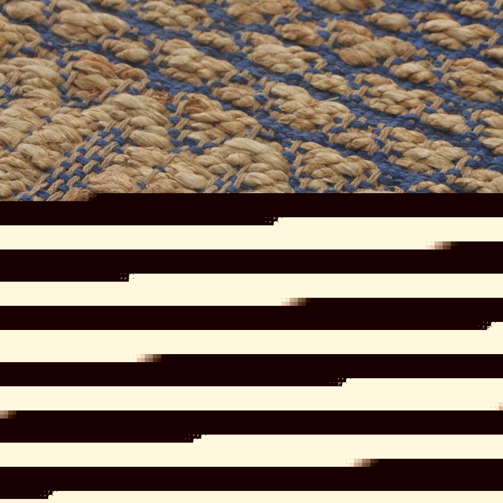 8' X 10' Tan and Blue Detailed Lattice Area Rug