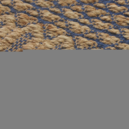 8' X 10' Tan and Blue Detailed Lattice Area Rug