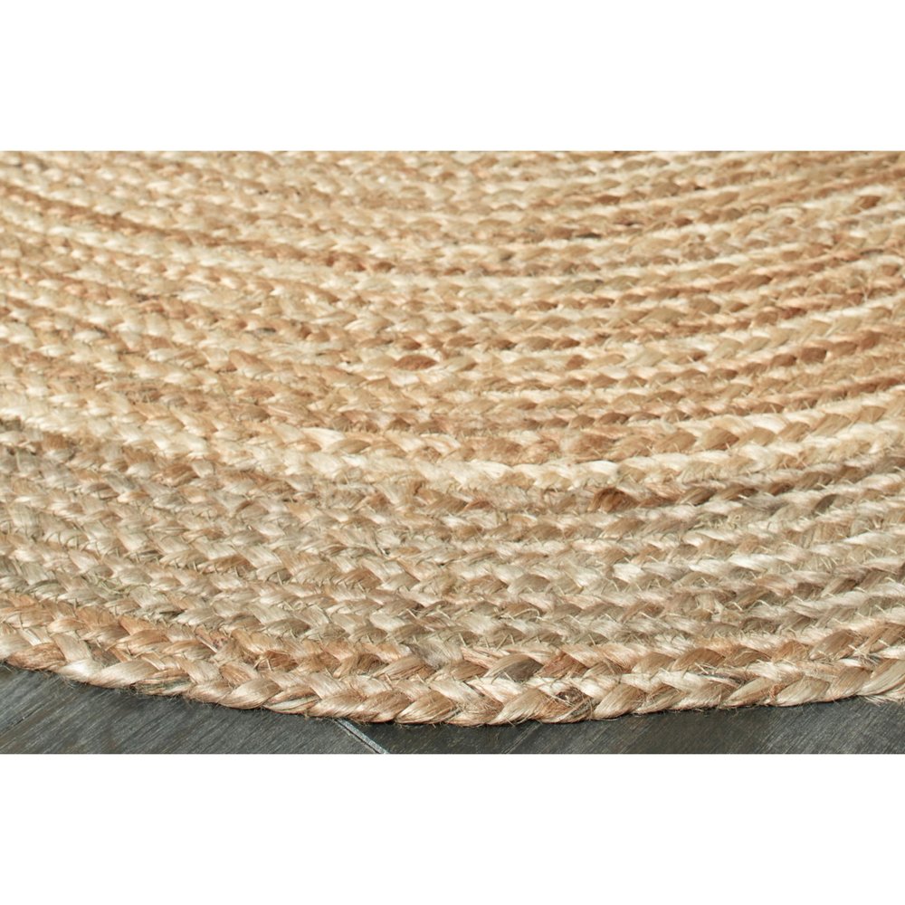 5' X 7' Natural Jute Hand Braided Oval Rug