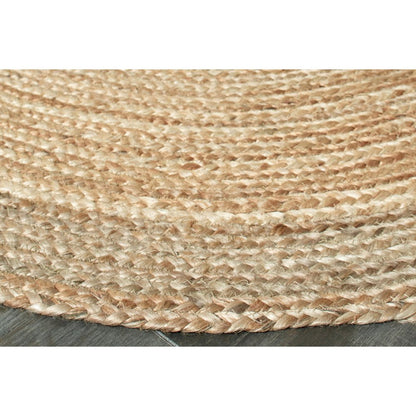 5' X 7' Natural Jute Hand Braided Oval Rug