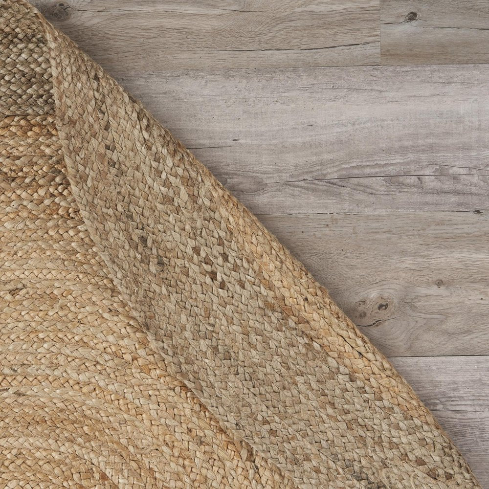 7' X 9' Natural Jute Hand Braided Oval Rug