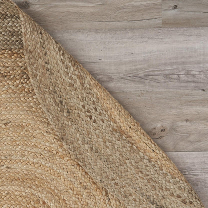 5' X 7' Natural Jute Hand Braided Oval Rug