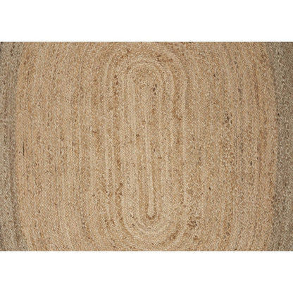 7' X 9' Natural Jute Hand Braided Oval Rug