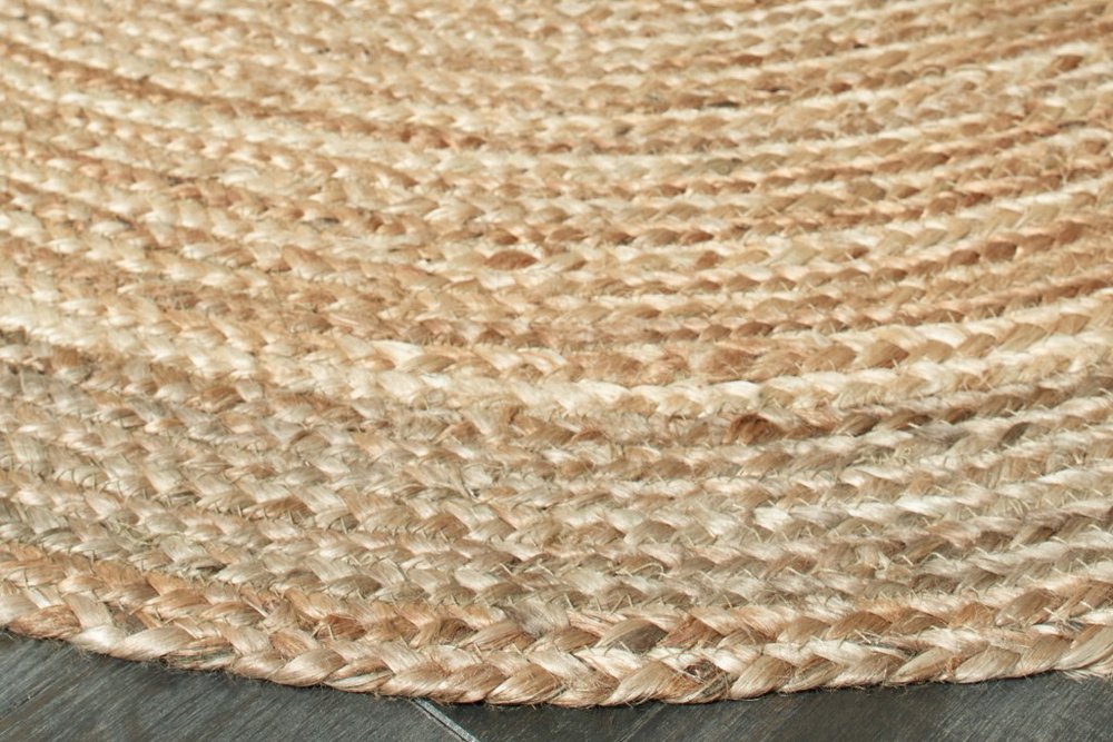 5' X 7' Natural Jute Hand Braided Oval Rug