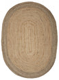 7' X 9' Natural Jute Hand Braided Oval Rug