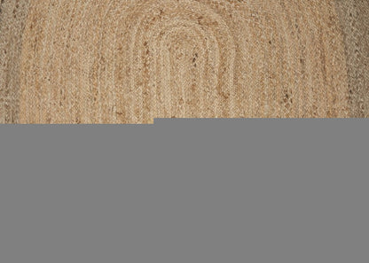 7' X 9' Natural Jute Hand Braided Oval Rug