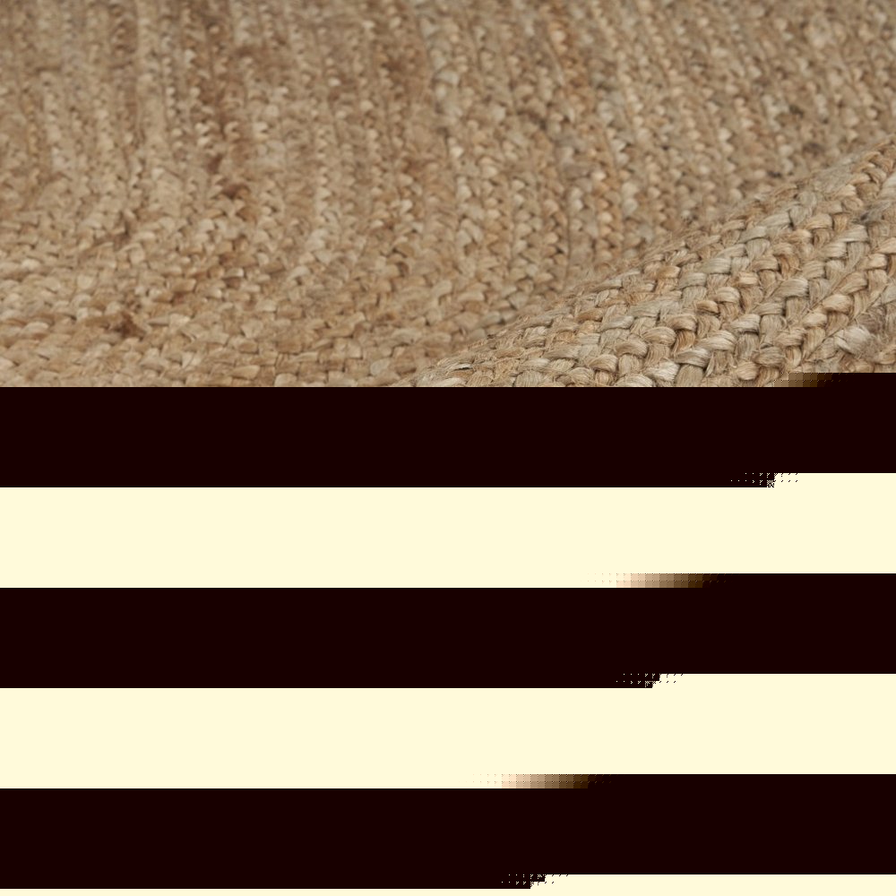 7' X 9' Natural Jute Hand Braided Oval Rug