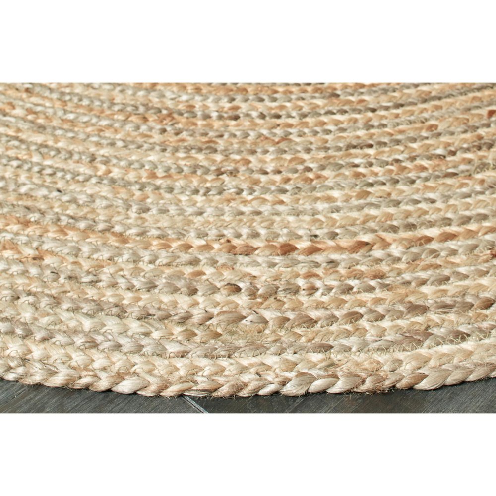 7' X 9' Natural Jute Hand Braided Oval Rug