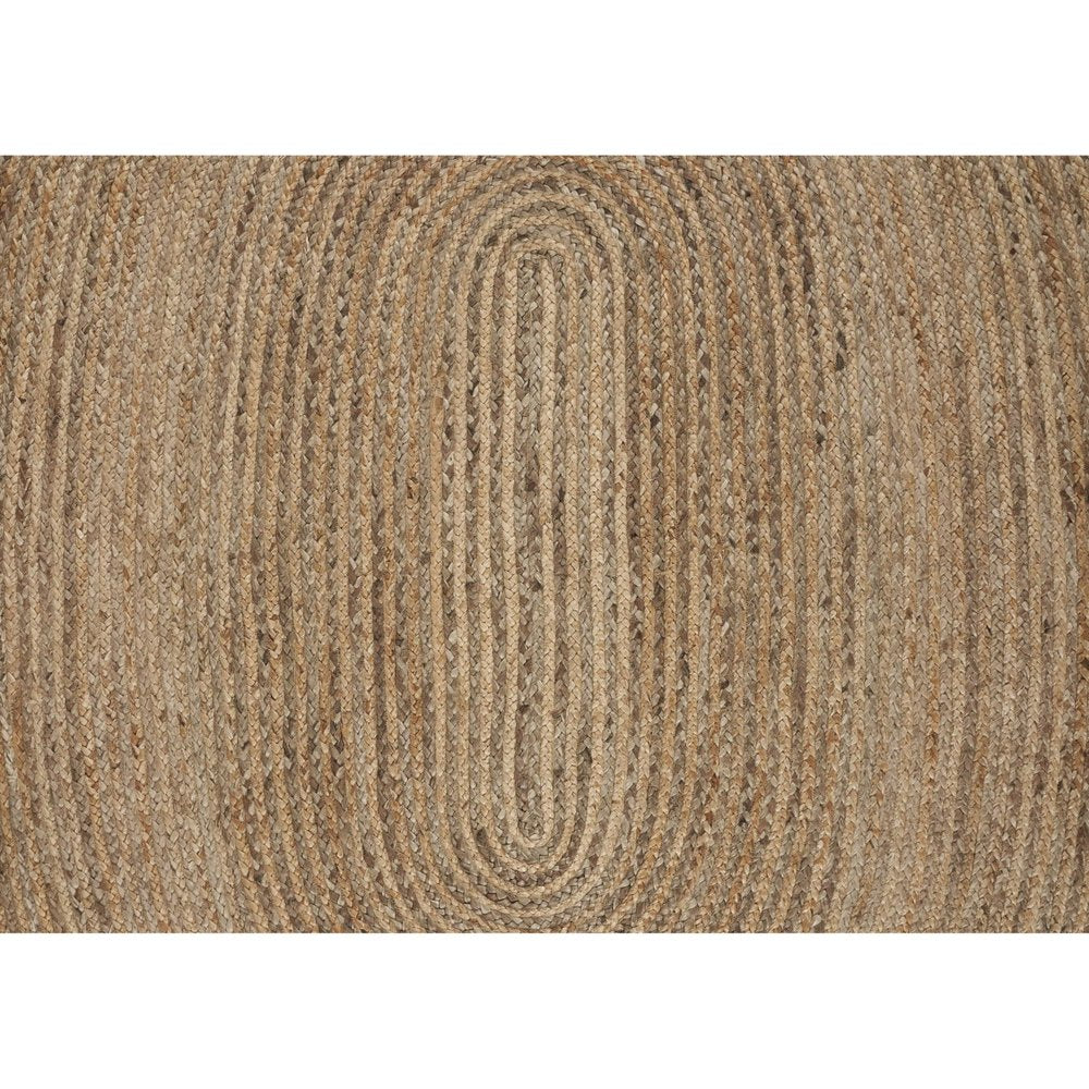 7' X 9' Natural Jute Hand Braided Oval Rug