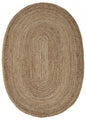 5' X 7' Natural Jute Hand Braided Oval Rug