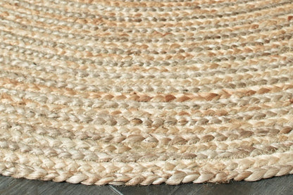7' X 9' Natural Jute Hand Braided Oval Rug