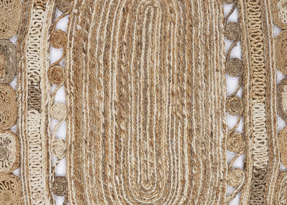 5' X 7' Natural Jute Hand Braided Oval Rug
