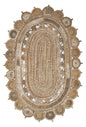 5' X 7' Natural Jute Hand Braided Oval Rug