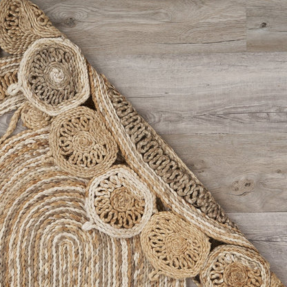 5' X 7' Natural Jute Hand Braided Oval Rug